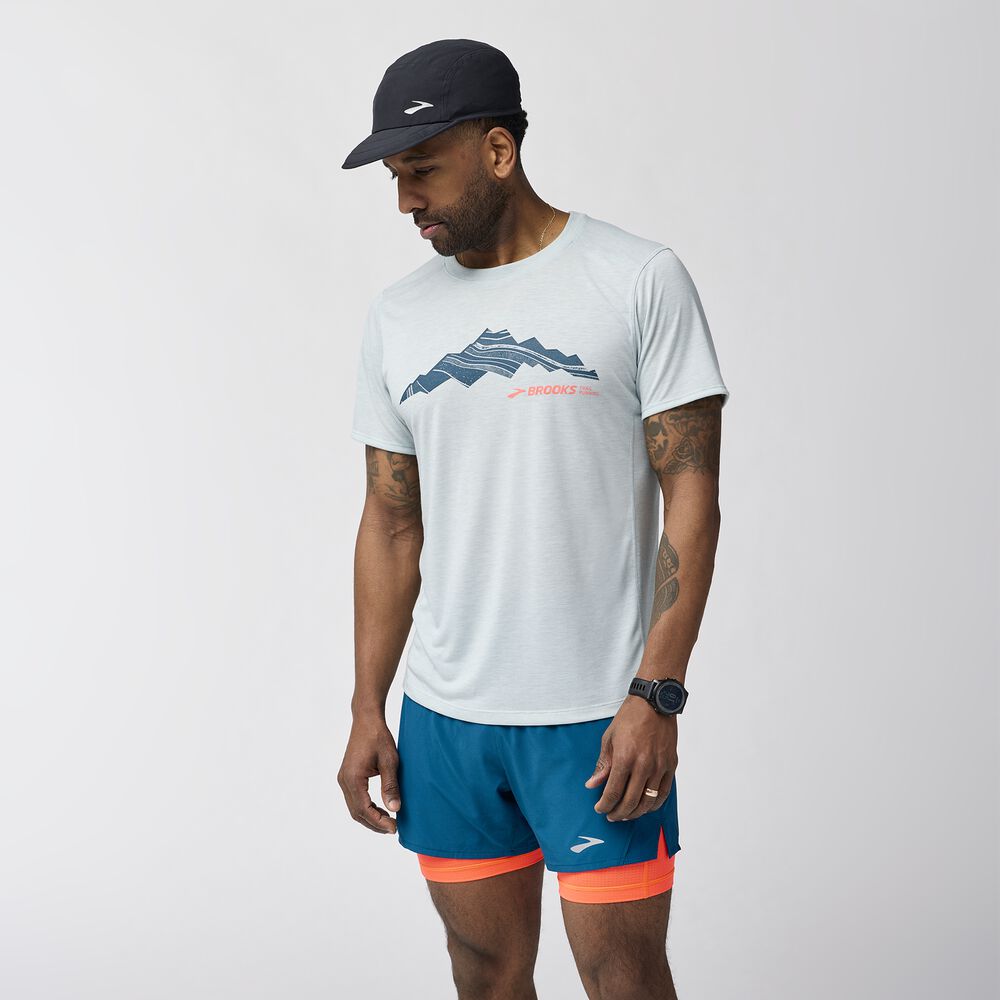 Brooks Distance Short Sleeve 3.0 - Hochblau/Außerhalb des Bereichs