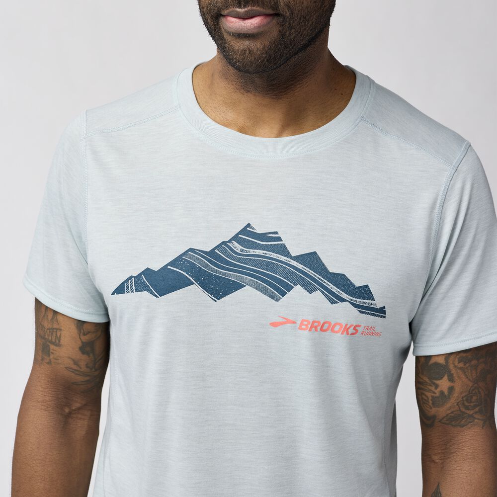 Brooks Distance Short Sleeve 3.0 - Hochblau/Außerhalb des Bereichs