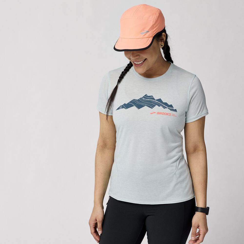Brooks Distance Short Sleeve 3.0 - Hochblau/Außerhalb des Bereichs