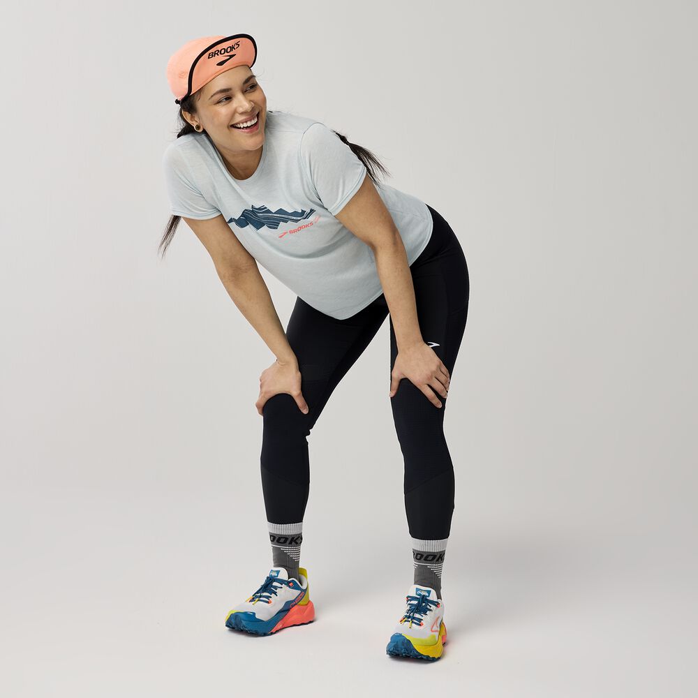 Brooks Distance Short Sleeve 3.0 - Hochblau/Außerhalb des Bereichs