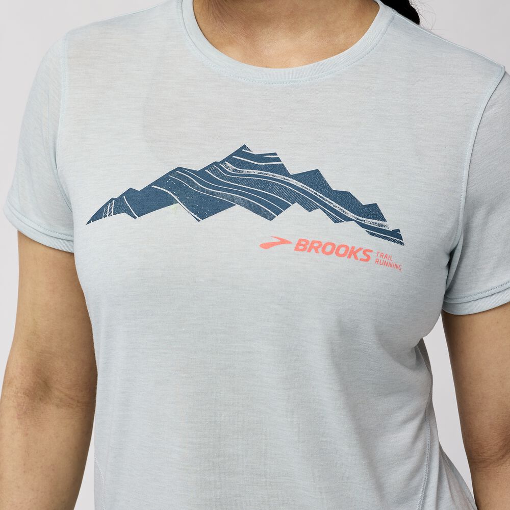 Brooks Distance Short Sleeve 3.0 - Hochblau/Außerhalb des Bereichs