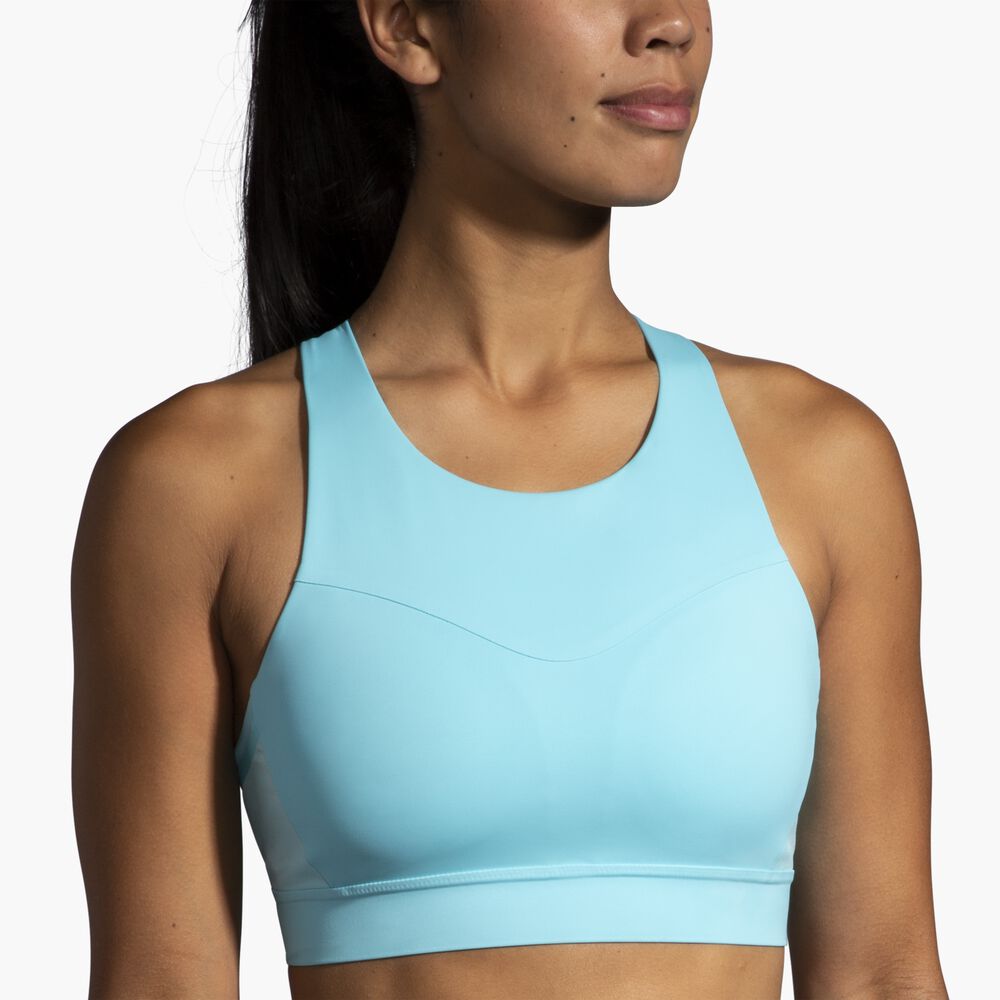 Brooks 3 Pocket Sports Bra - Vivid Teal