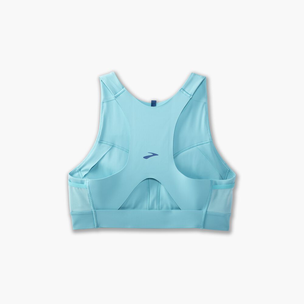 Brooks 3 Pocket Sports Bra - Vivid Teal