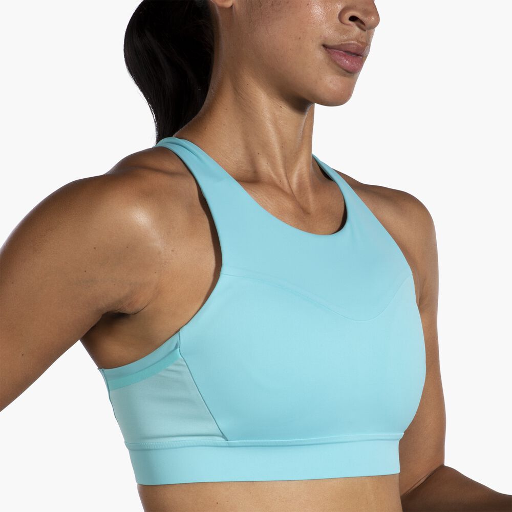 Brooks 3 Pocket Sports Bra - Vivid Teal