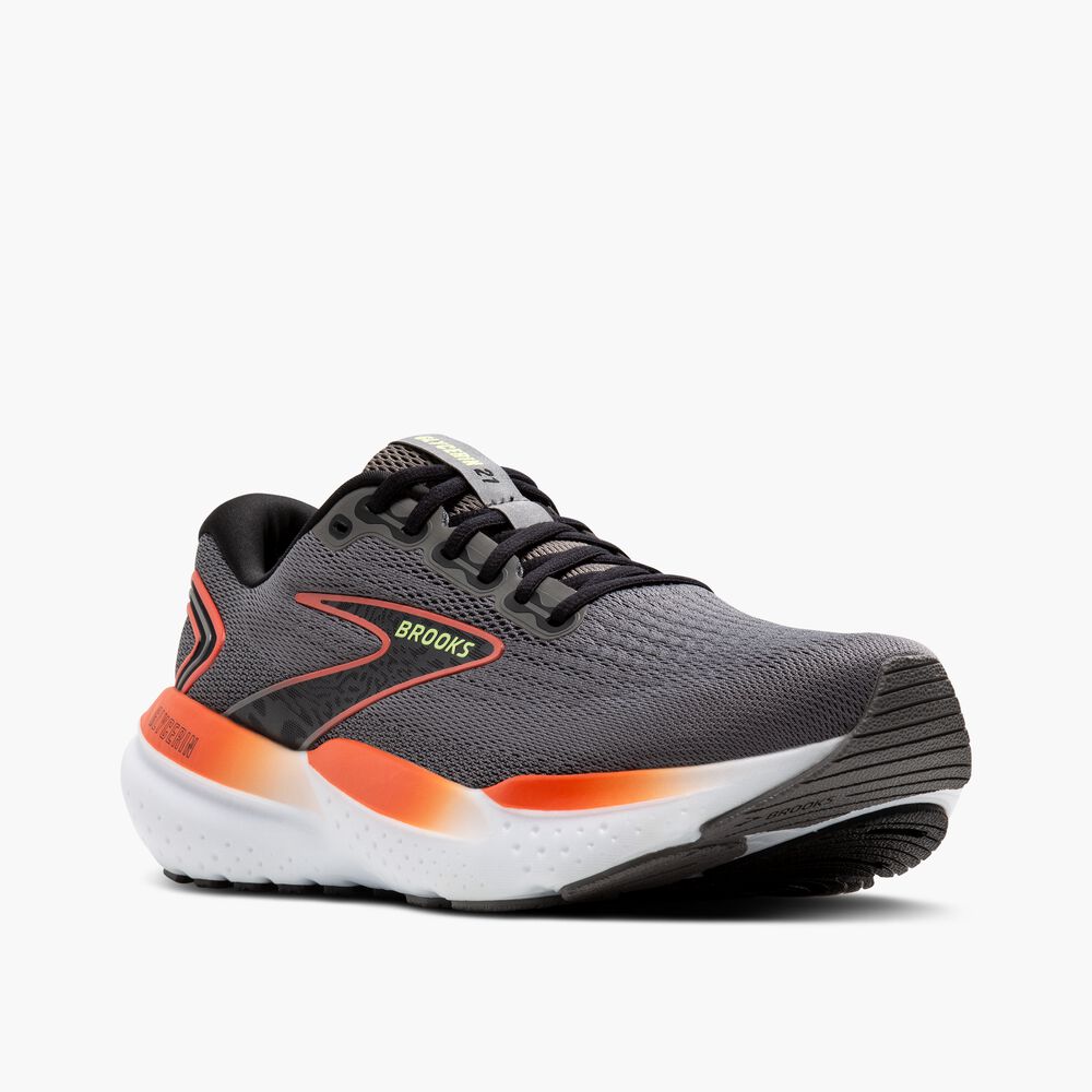 Brooks Glycerin 21 - Grau/Mandarinenrot/Grün