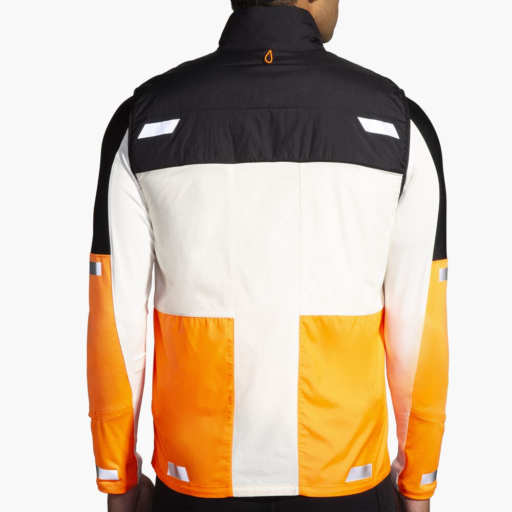 Brooks Run Visible Insulated Vest 2.0 - Ecru/Fluoro Flash/Schwarz