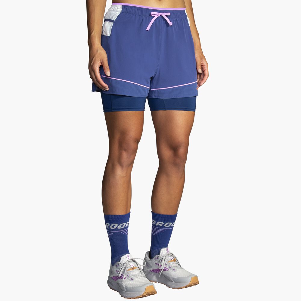 Brooks High Point 3" 2-in-1 Short - Ägäis/Hellschiefer
