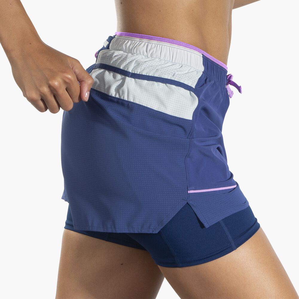 Brooks High Point 3" 2-in-1 Short - Ägäis/Hellschiefer