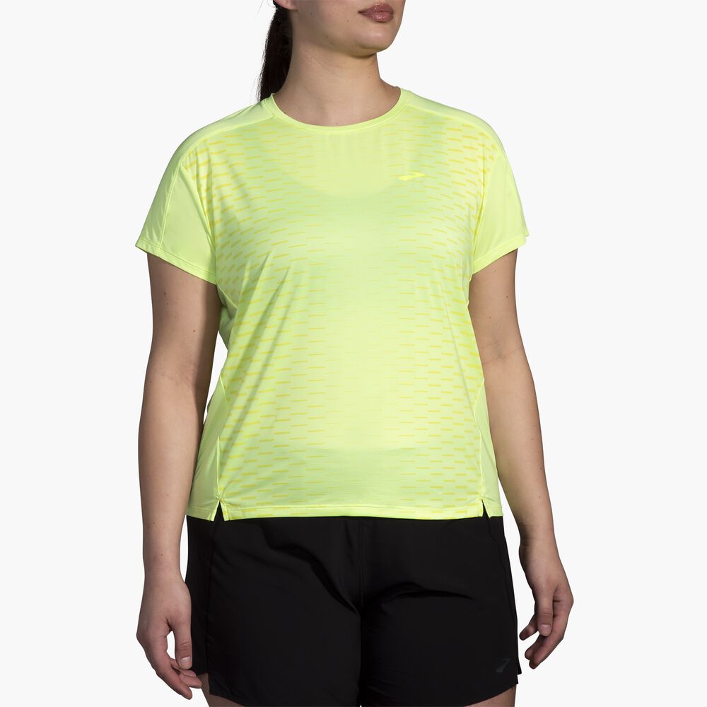 Brooks Sprint Free Short Sleeve 2.0 - Helllimette/Intervallverlauf