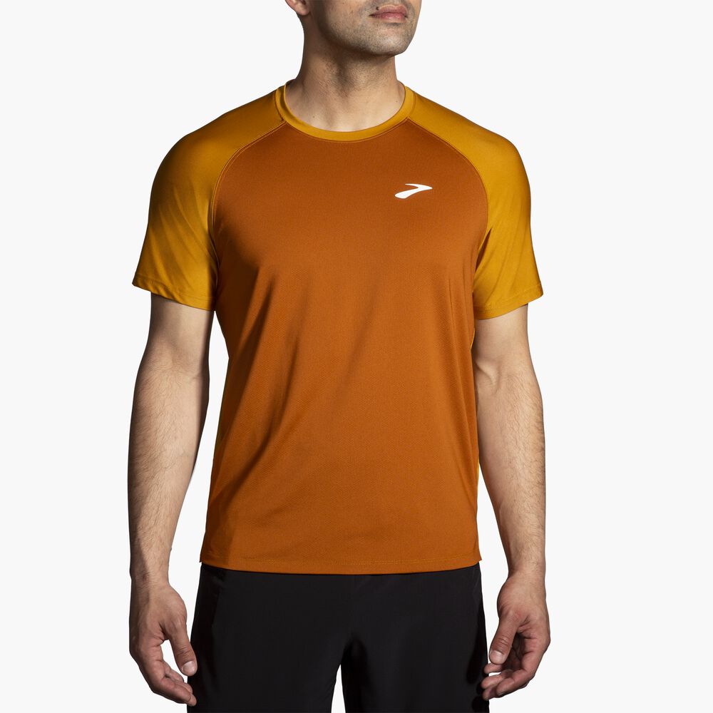 Brooks Atmosphere Short Sleeve 2.0 - Haselnussholz/Ocker
