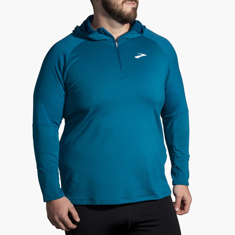 Brooks Notch Thermal Hoodie 2.0 - Hochglanz Dunkel Ozean/Dunkel Ozean