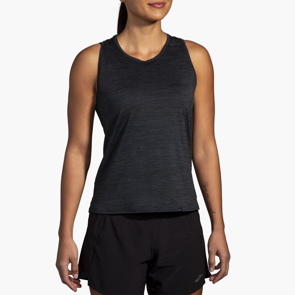 Brooks Luxe Tank - Hochglanz Tiefschwarz