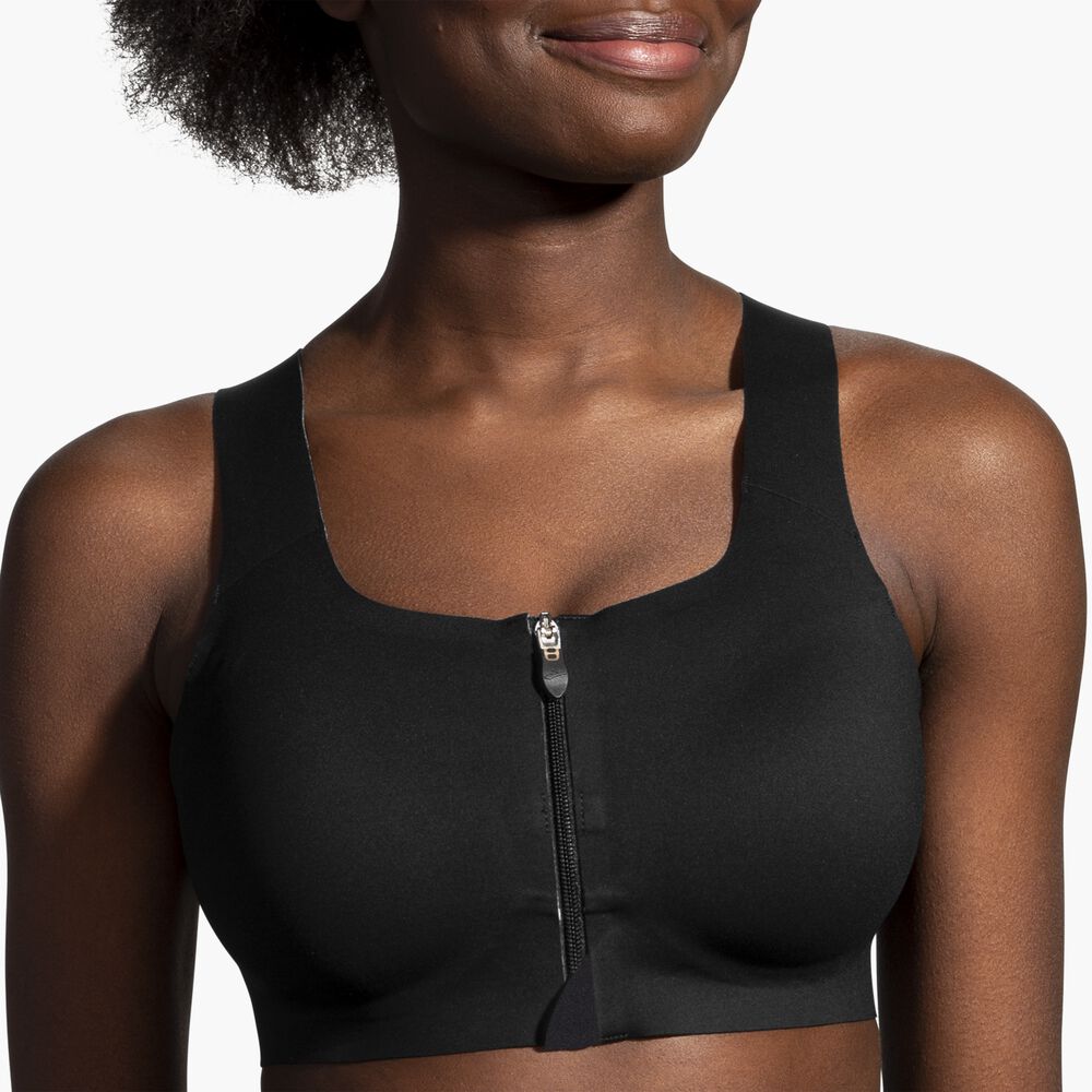 Brooks Dare Zip Run Bra - Schwarz