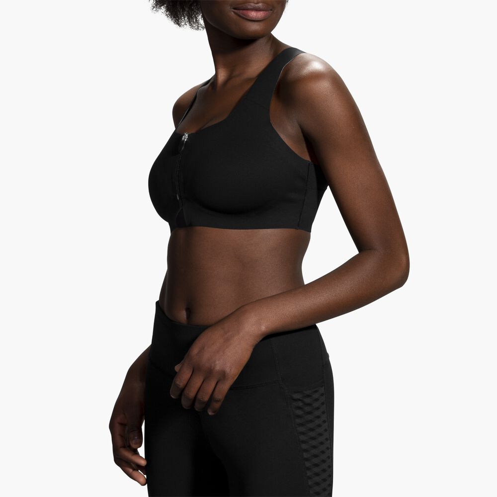 Brooks Dare Zip Run Bra - Schwarz