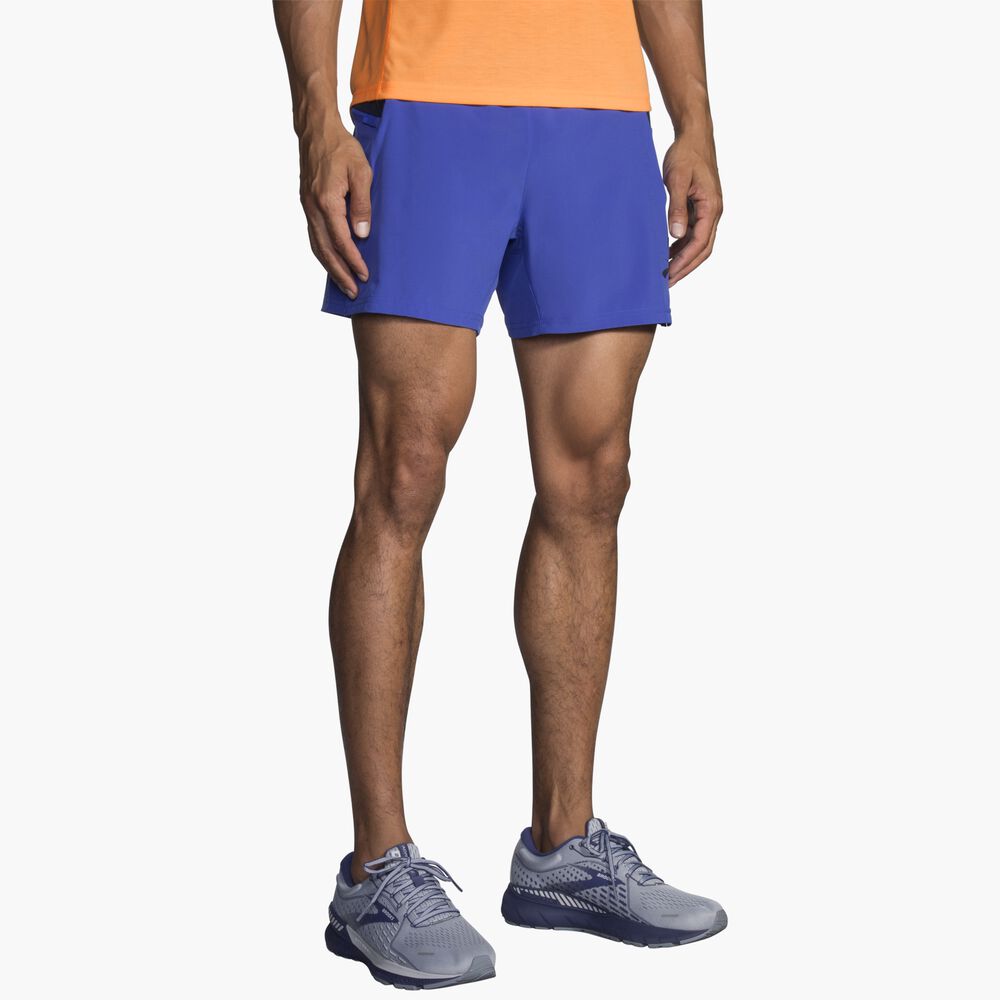 Brooks Sherpa 5" 2-in-1 Short - Amparo Blau/Marineblau/Fluororange