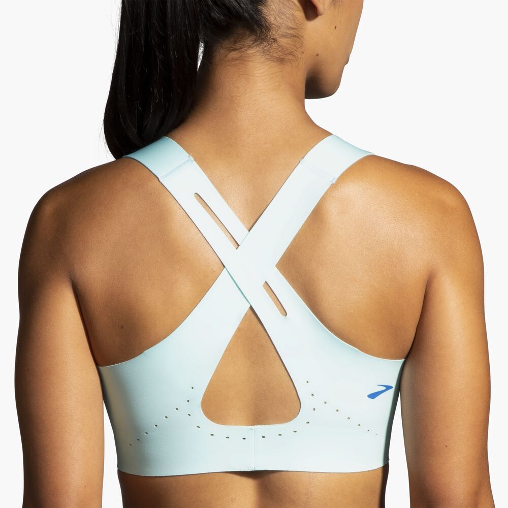 Brooks Crossback 2.0 Sports Bra - Eisblau/Blaugrün