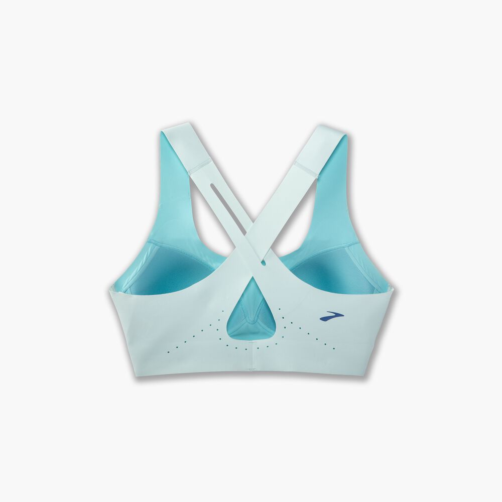 Brooks Crossback 2.0 Sports Bra - Eisblau/Blaugrün