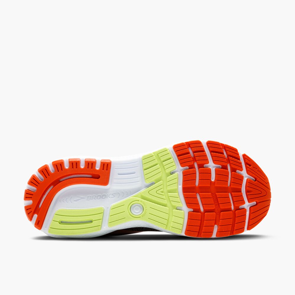 Brooks Ghost 16 GTX - Schwarz/Mandarinenrot/Grün