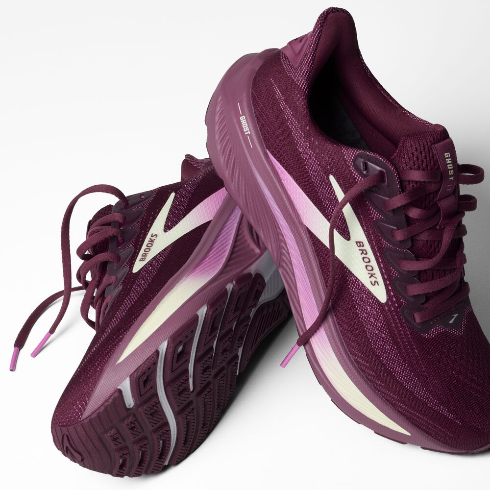 Brooks Ghost 17 - Burgunderrot/Pink/Grün