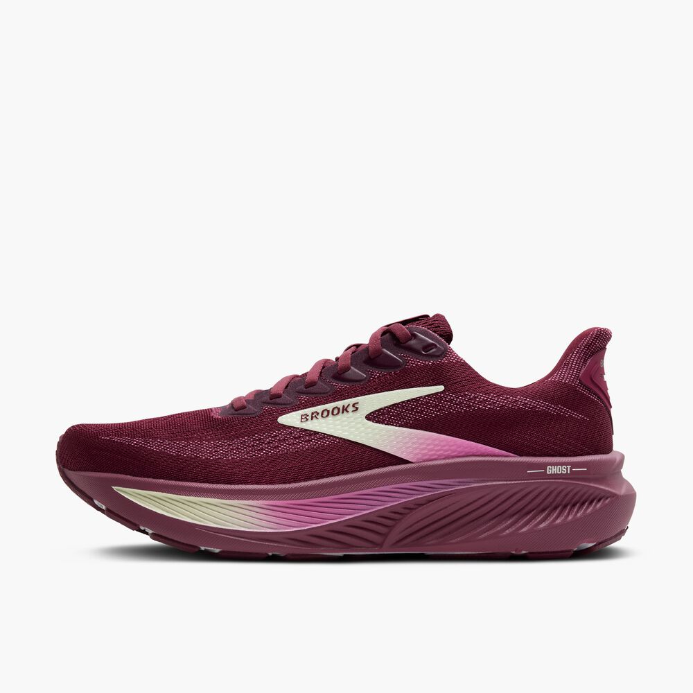 Brooks Ghost 17 - Burgunderrot/Pink/Grün