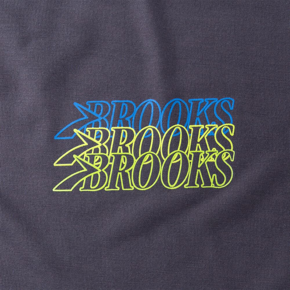 Brooks Distance Short Sleeve 3.0 - Asphalt/BR Stack