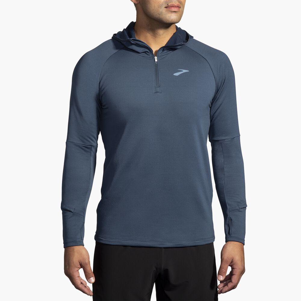 Brooks Notch Thermal Hoodie 2.0 - Blauschiefer