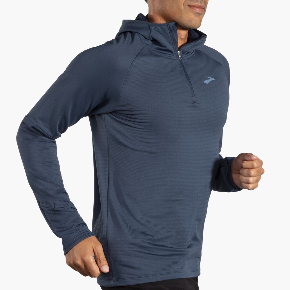 Brooks Notch Thermal Hoodie 2.0 - Blauschiefer