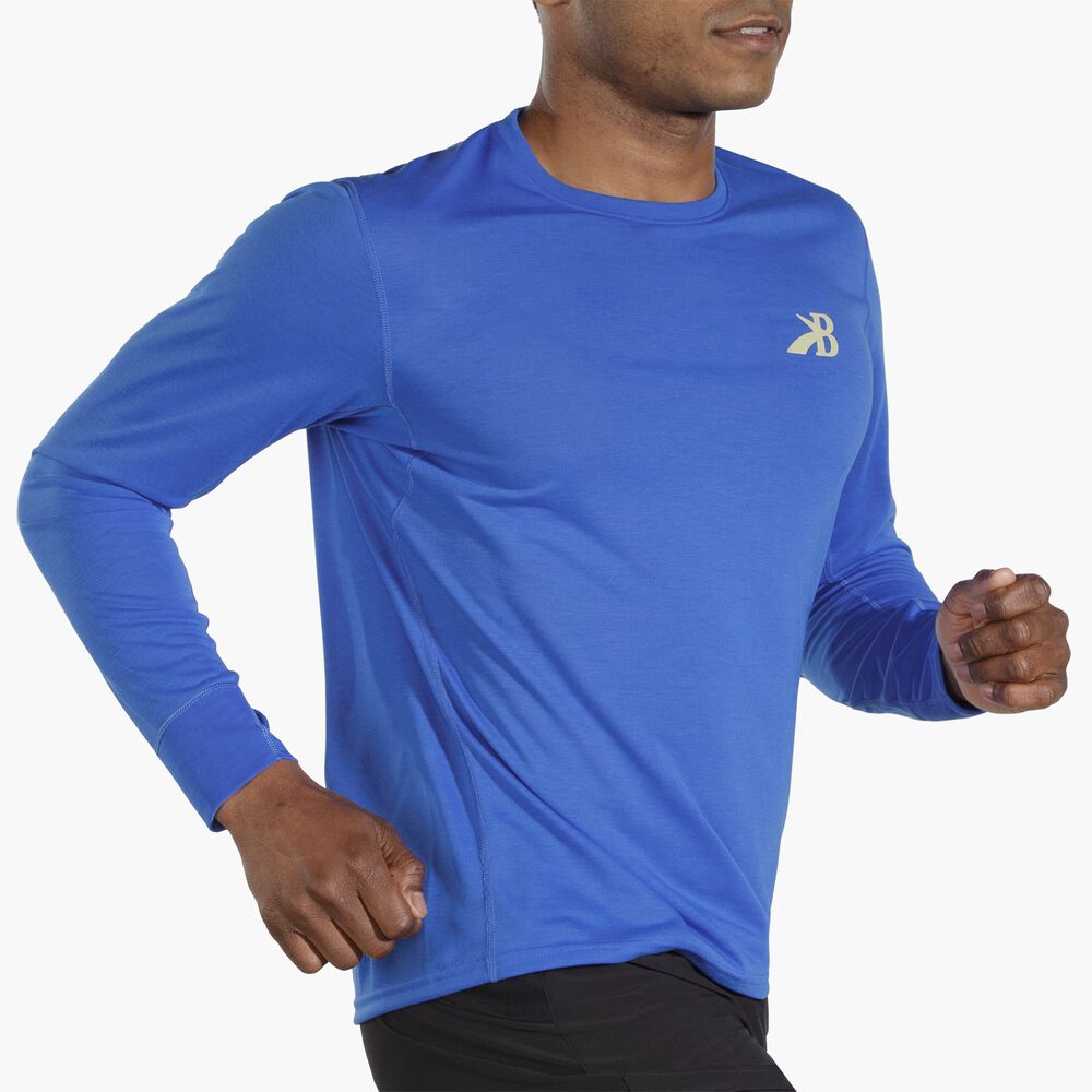 Brooks Distance Graphic Long Sleeve - Heather Bluetiful/Medallion