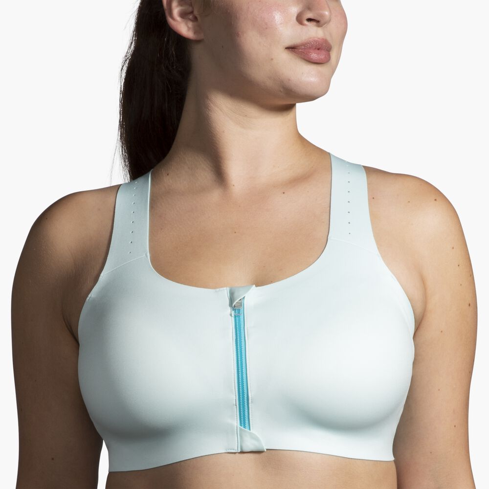 Brooks Zip 2.0 Sports Bra - Eisblau/Blaugrün