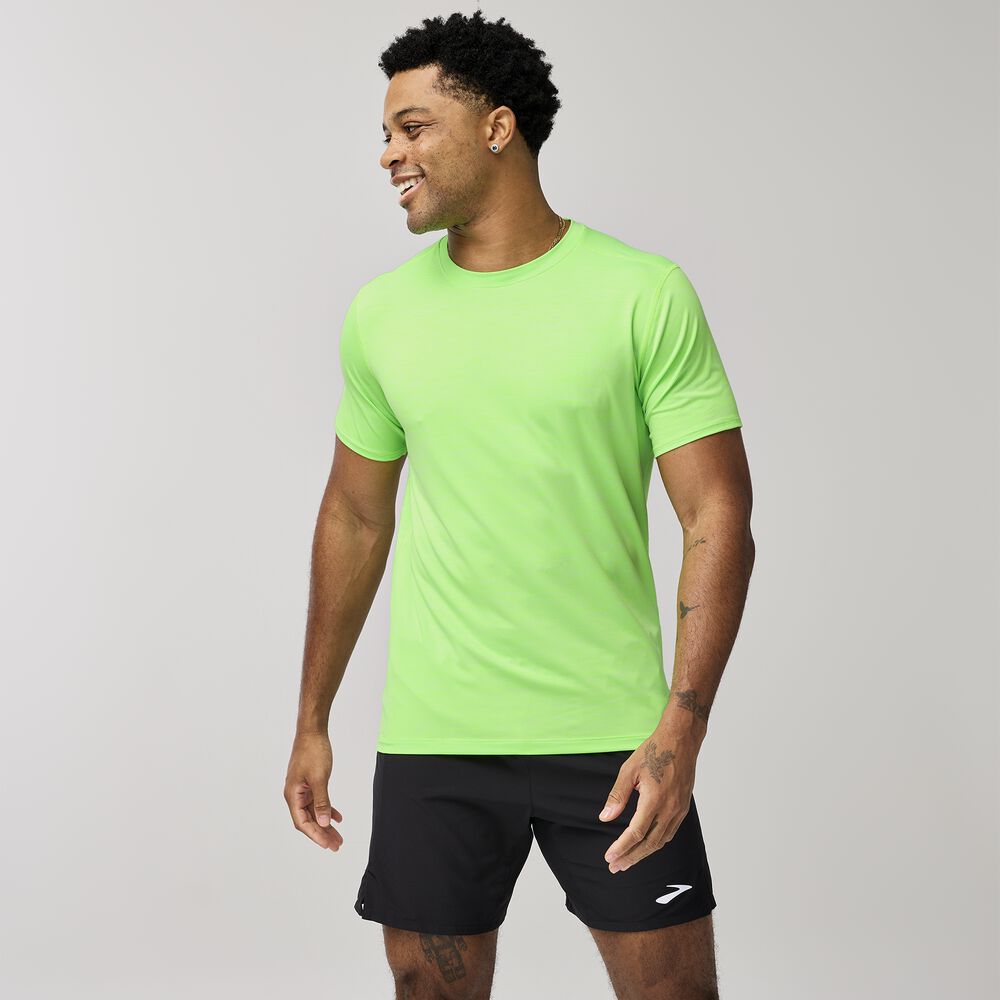 Brooks Luxe Short Sleeve - Hellblaue Neo-Limette