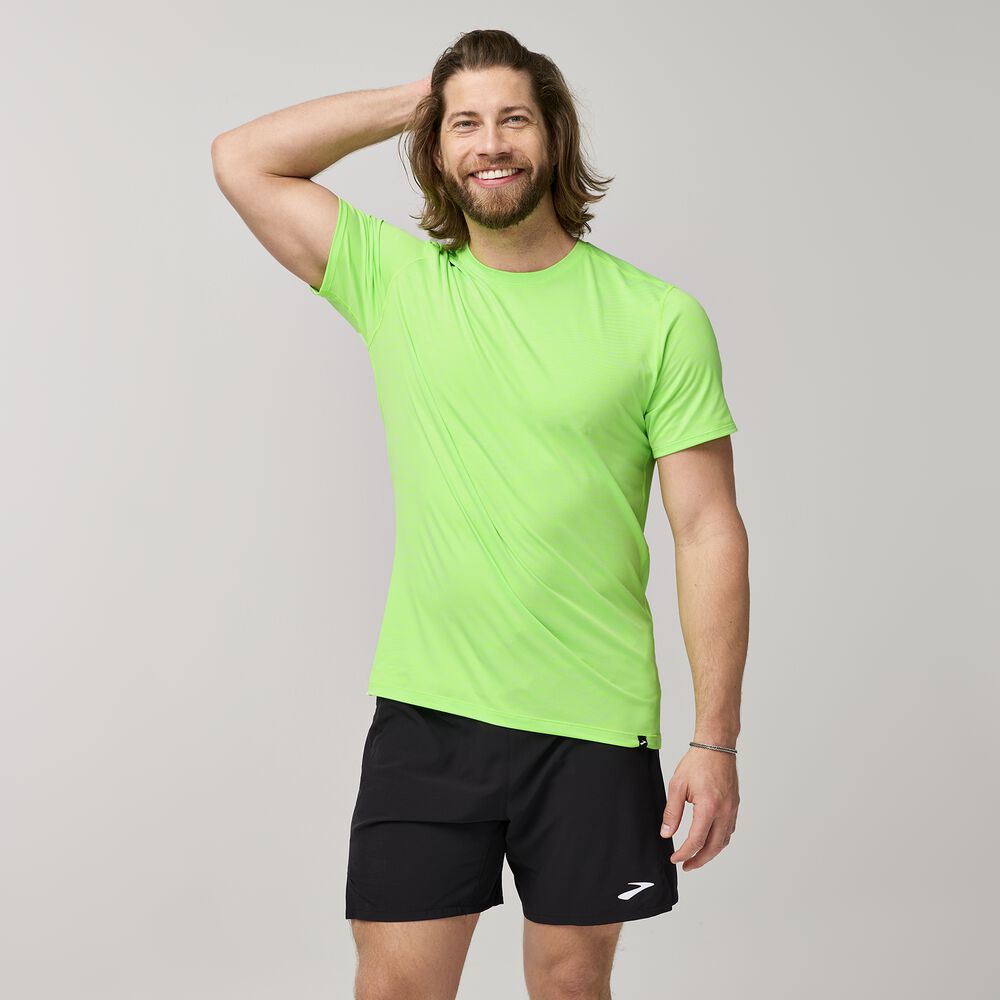 Brooks Luxe Short Sleeve - Hellblaue Neo-Limette