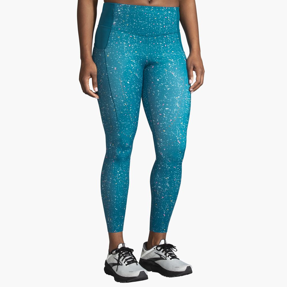 Brooks Method 7/8 Tight - Lagoon Speckle Print/Lagoon
