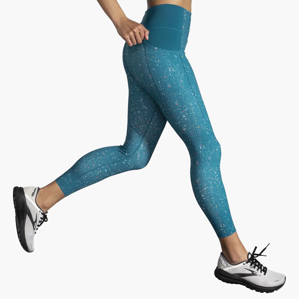 Brooks Method 7/8 Tight - Lagoon Speckle Print/Lagoon