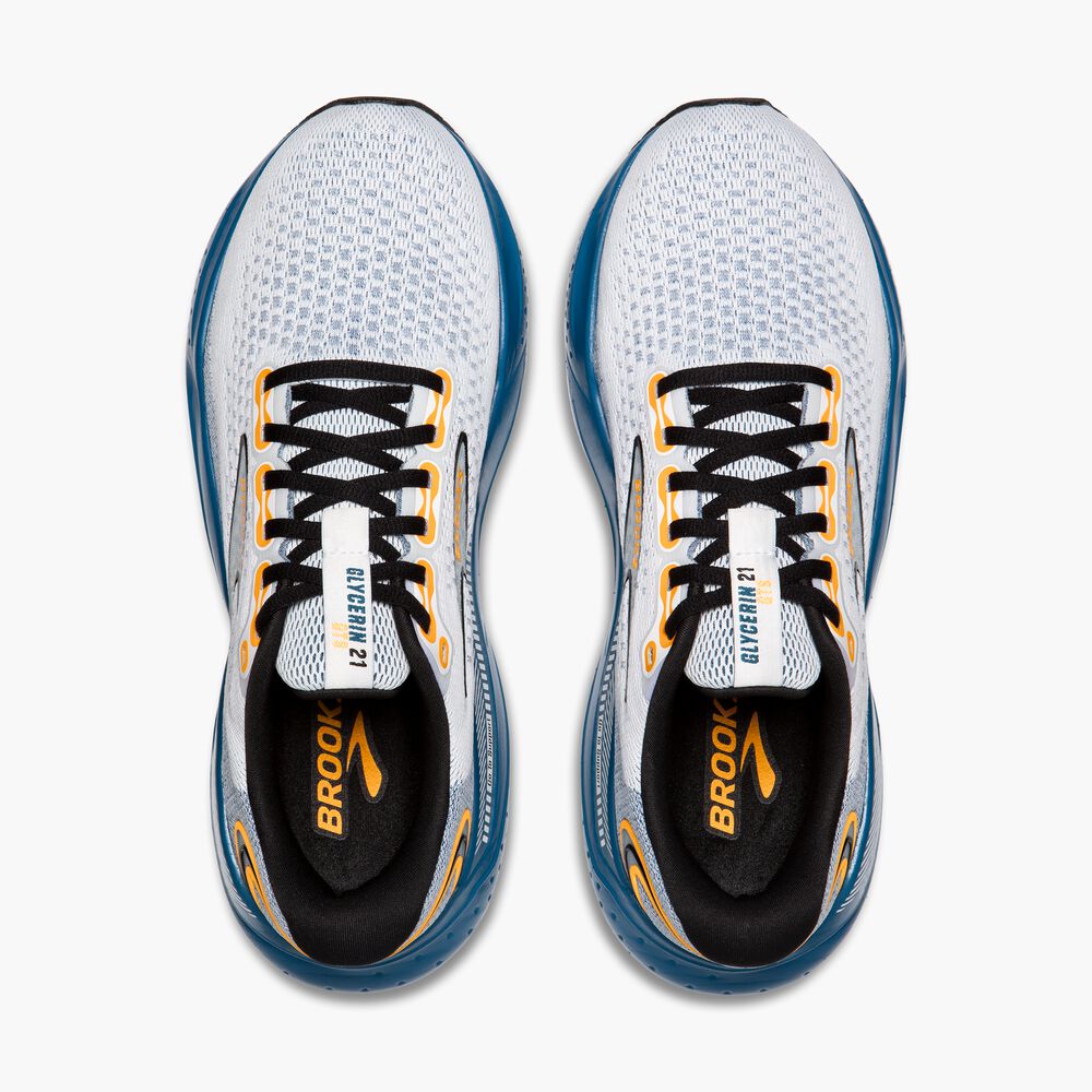 Brooks Glycerin GTS 21 - Weiß/Saphir/Orange