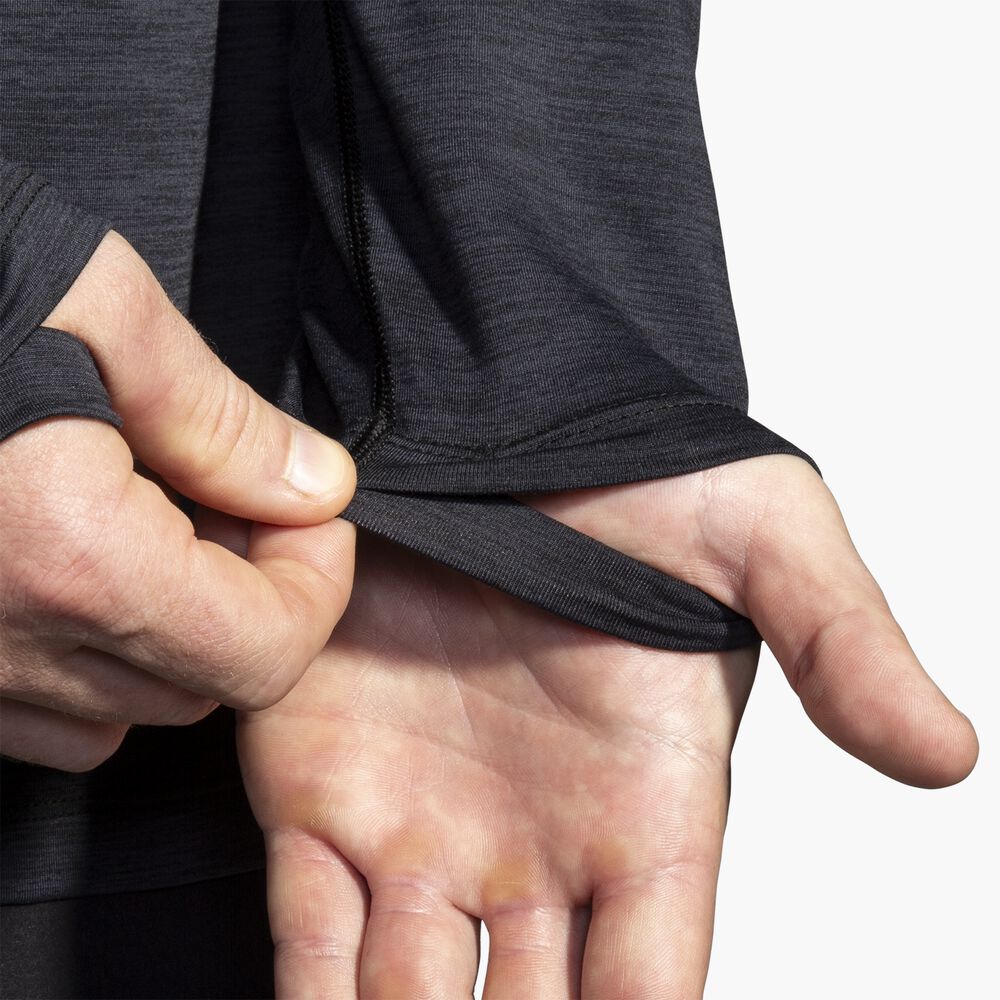 Brooks Luxe Long Sleeve - Htr Deep Black